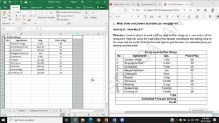 Microsoft Excel | EMPOWERMENT TECHNOLOGIES | Activity 6: How Much? Guide Video Net Worth