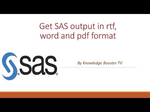 Get SAS output in rtf, word and pdf