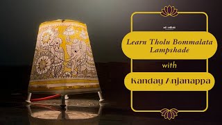 Tholu Bommalata Lampshade Tutorial | DIY Lamp Shade for Beginners | Handpainted Lampshade Home Decor