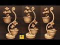 DIY Flower and Flower vase Decoration Idea with Jute Rope | Home Decor Jute Flower Showpiece Design