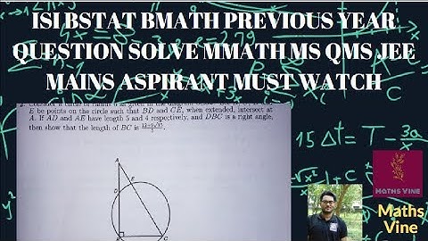 ISI BSTAT/BMATH SUBJECTIVE PAST YEAR SOLVE BY Maths Vine MMATH MS QMS JEE MAINS ASPIRANTS MUST WATCH