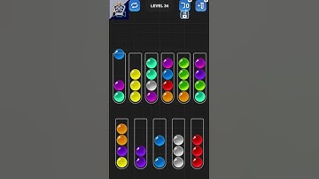 Ball Sort Puzzle Level 34 #ballsortpuzzle #walkthrough #gameplay #shorts