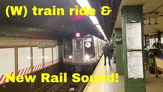MTA NYC Subway: R160B (W) ride from Lexington Ave - 59 St to Queensboro Plaza with New Rail Sound