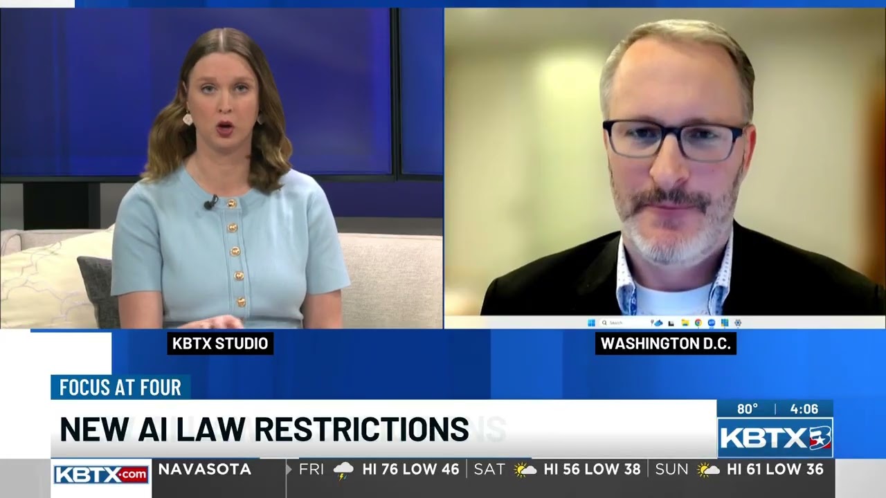 Greg Ewing on KBTX3: "Focus at Four: New law seeks to protect Texans from Al risks"