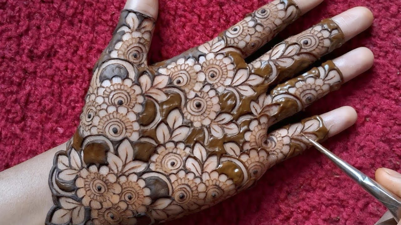 Simple Mehndi Design | Negative Filling Mehndi Design | Cut Work Mehndi Design