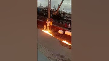 Risque with OHE work in Railway if you are not vigilant ! #shorts #railwayinfrastructur #train