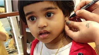 Cute Baby#Ear piercing/Gunshot Ear piercing/Gunshot painless Ear Piercing in Kalyan Jewellery#OMG#yt