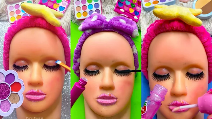 ASMR Satisfying Unboxing & Review Mannequin Makeup head Shine Skincare Sounds Video Fast No talk ☆