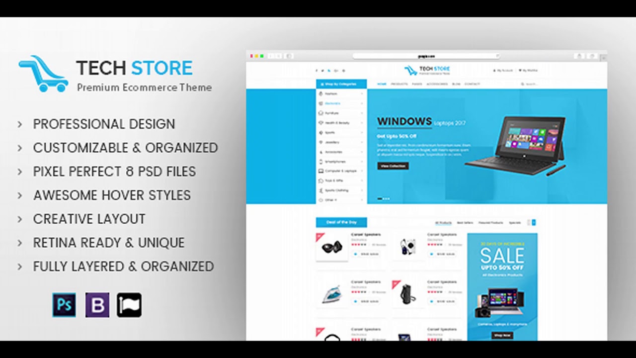 electronics store e commerce psd template themeforest website electronic website templates