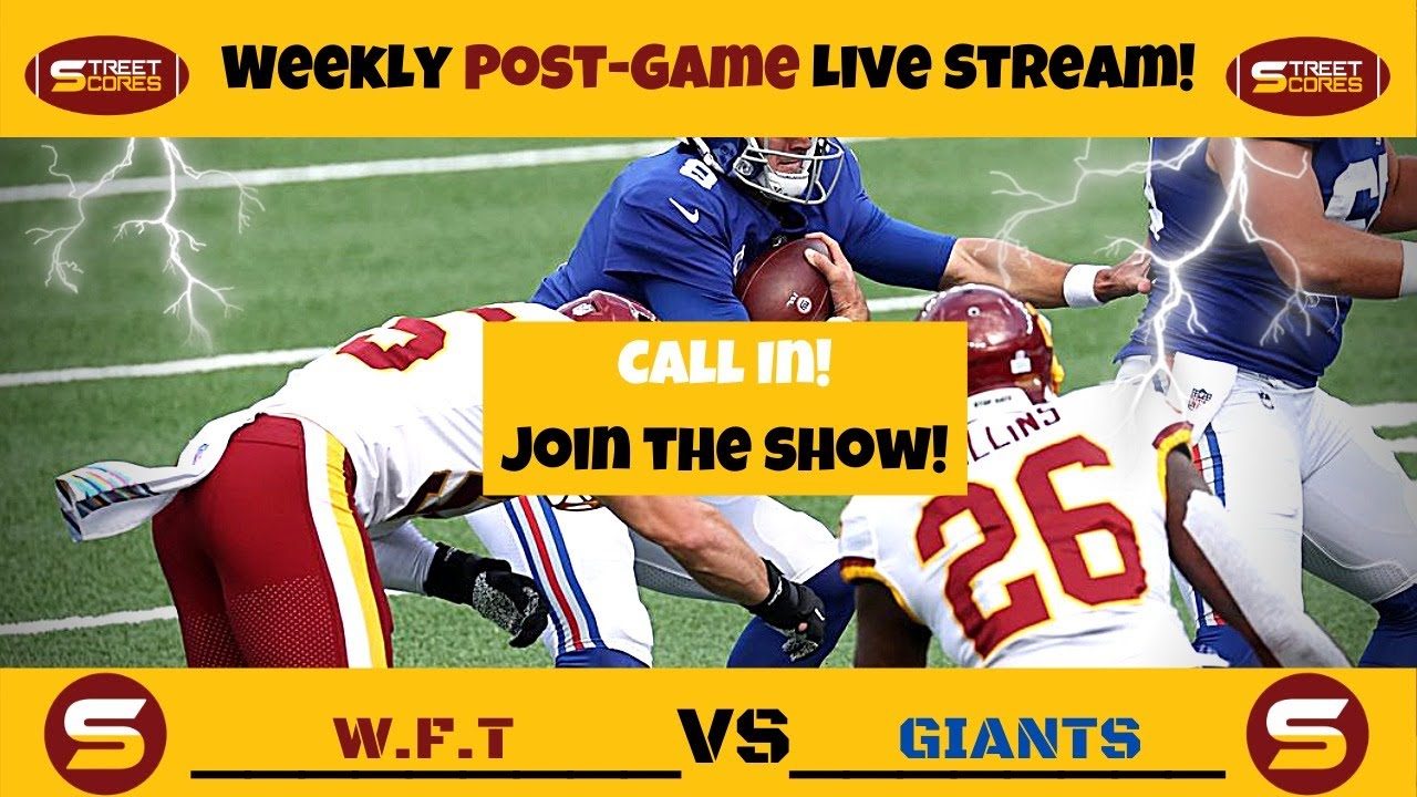 🗣 Washington Football Team vs Giants! Week 9 Live Review Analysis Stream! Pull Up! Talk Trash! 🗣
