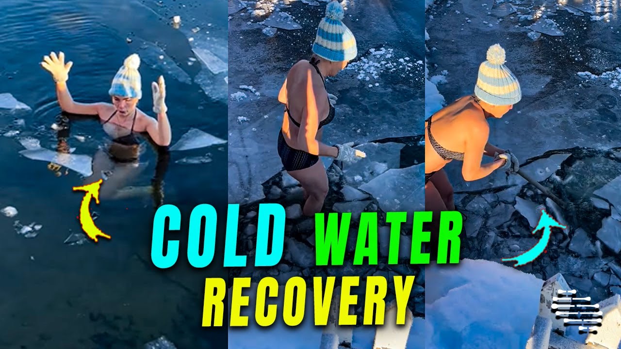 Lady Taking an Ice Bath in Cold Water for Recovery - YouTube