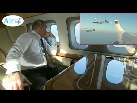 Putin's Reaction On Seeing Sukhoi Su-30 Fighter Jets Escorting His Plane To Russian Military Base