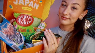 ASMR Trying Japanese Snacks \& Candy! 💜 (Eating, TokyoTreat Unboxing \& Whispers)