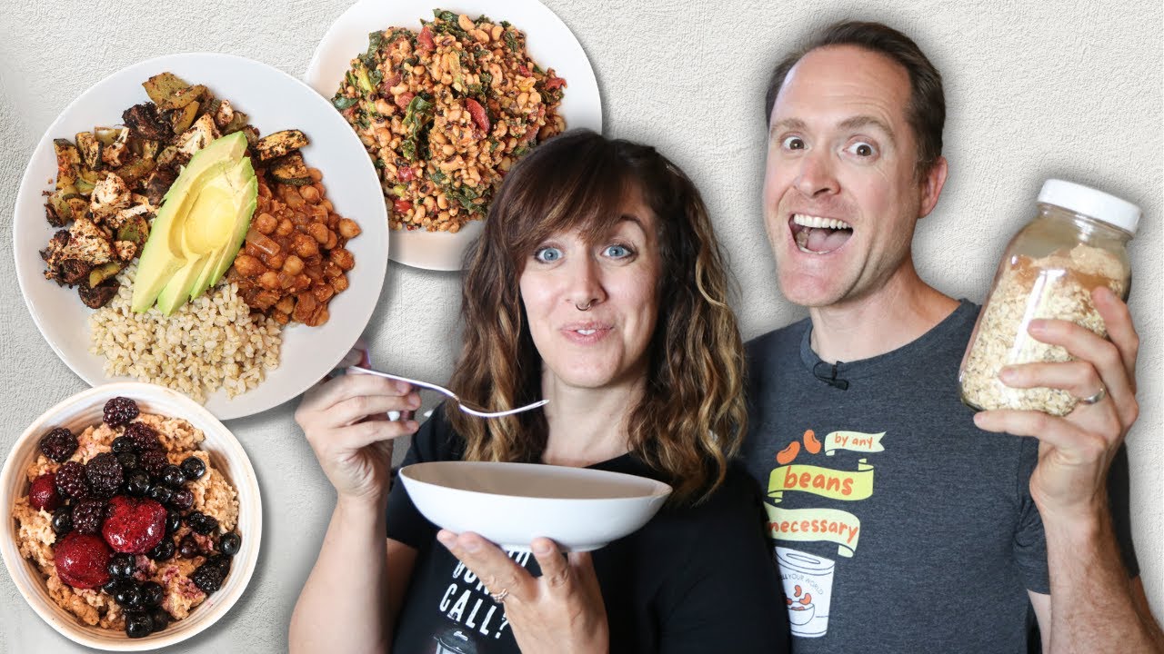 What I Eat In A Day LAZY Prep! / PLANT BASED + OIL FREE - YouTube