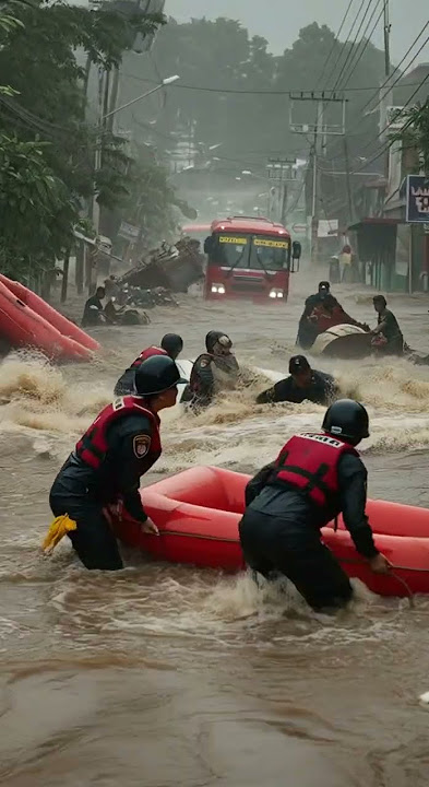 Evakuasi Ekstrem di Tengah Arus Deras Banjir Kota! #banjir
