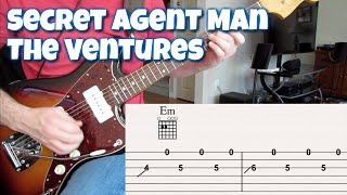 Secret Agent Man (Ventures cover with tabs) chords