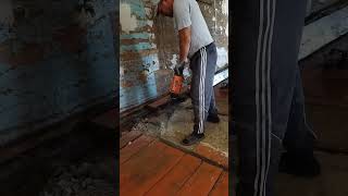 Перфоратор "Патриот" помогает в ремонте дома. Жизнь в деревне.