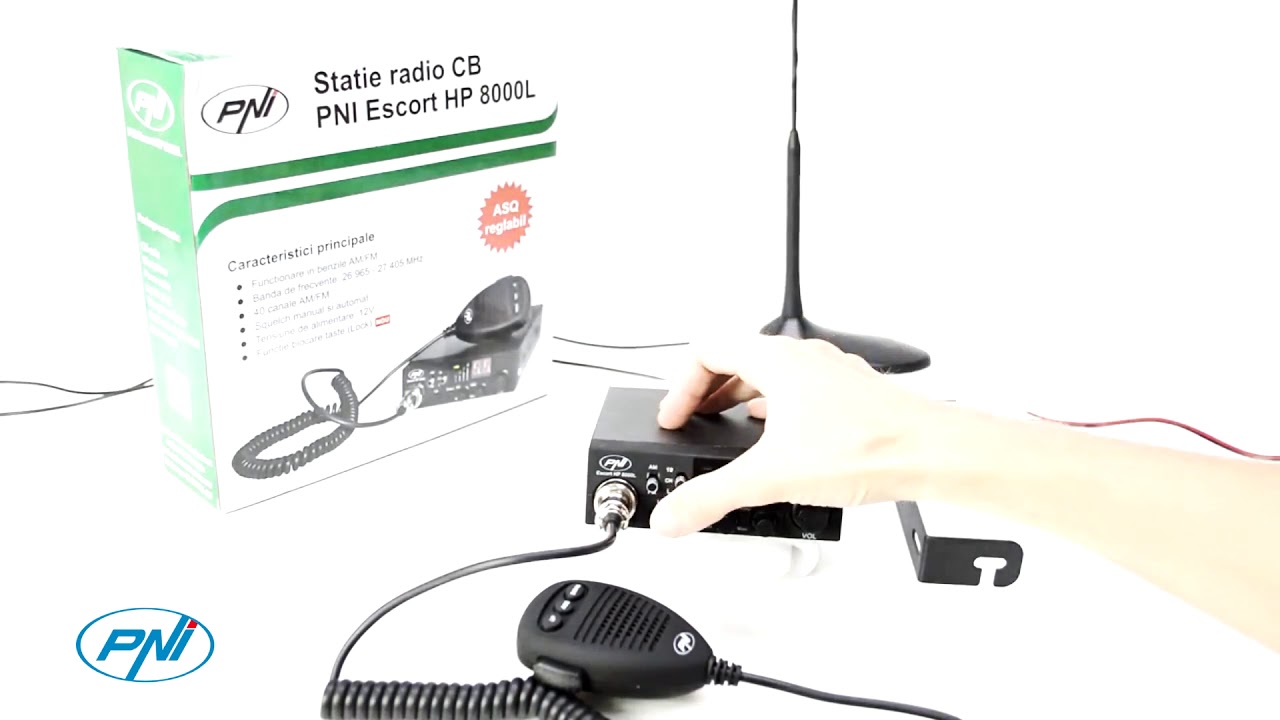 Statie radio CB PNI Escort HP 55 ASQ, multi-norma, RF Gain, ASQ, SQ reglabil, mufa de bricheta inclusa
