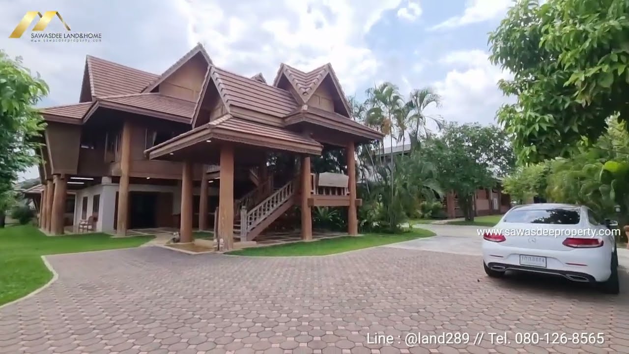 ขายบ้านเรือนไทยไม้สัก ติดแม่น้ำขาน​เนื้อที่​ ​1-1-34 ไร่ ราคา 24 ล้าน อ.สันป่าตอง​ จ.เชียงใหม่​