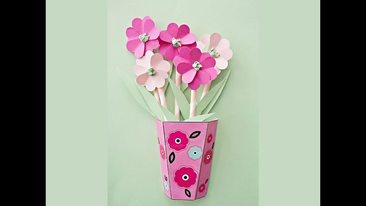 Lets make a 3D Paper Flower Bouquet - YouTube