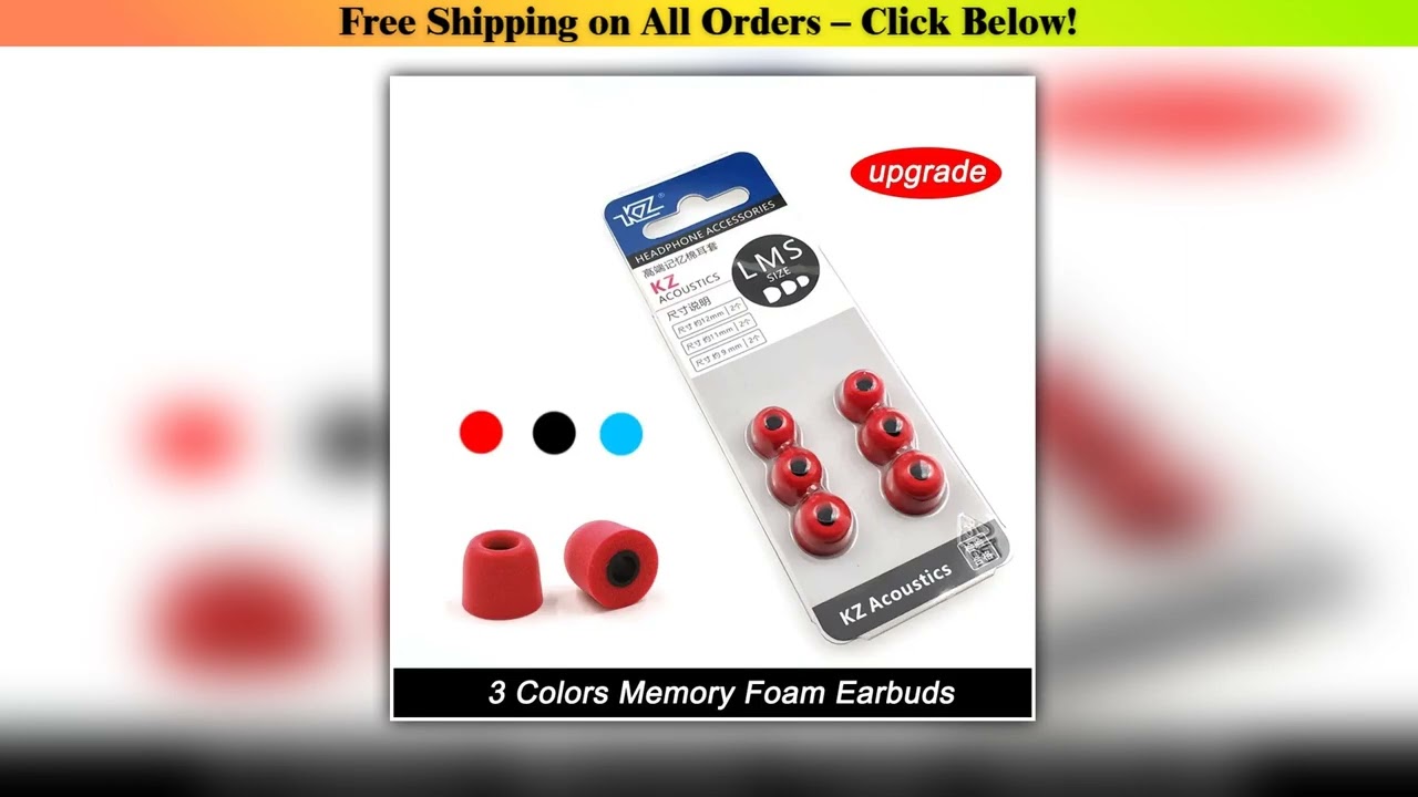 3Pair6pcs KZ New Upgrade Original Noise Isolating Comfortble Memory Foam Ear Tips Pads Earbuds For