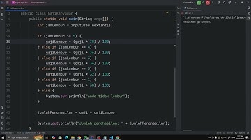 Tugas 2 Algoritma dan Pemrograman : Gaji Karyawan Berdasarkan Golongan dan Jam Lembur