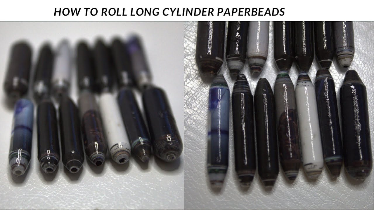 How to make long cylinder paper beads.