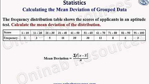 Mean and Mean Deviation of Grouped Data