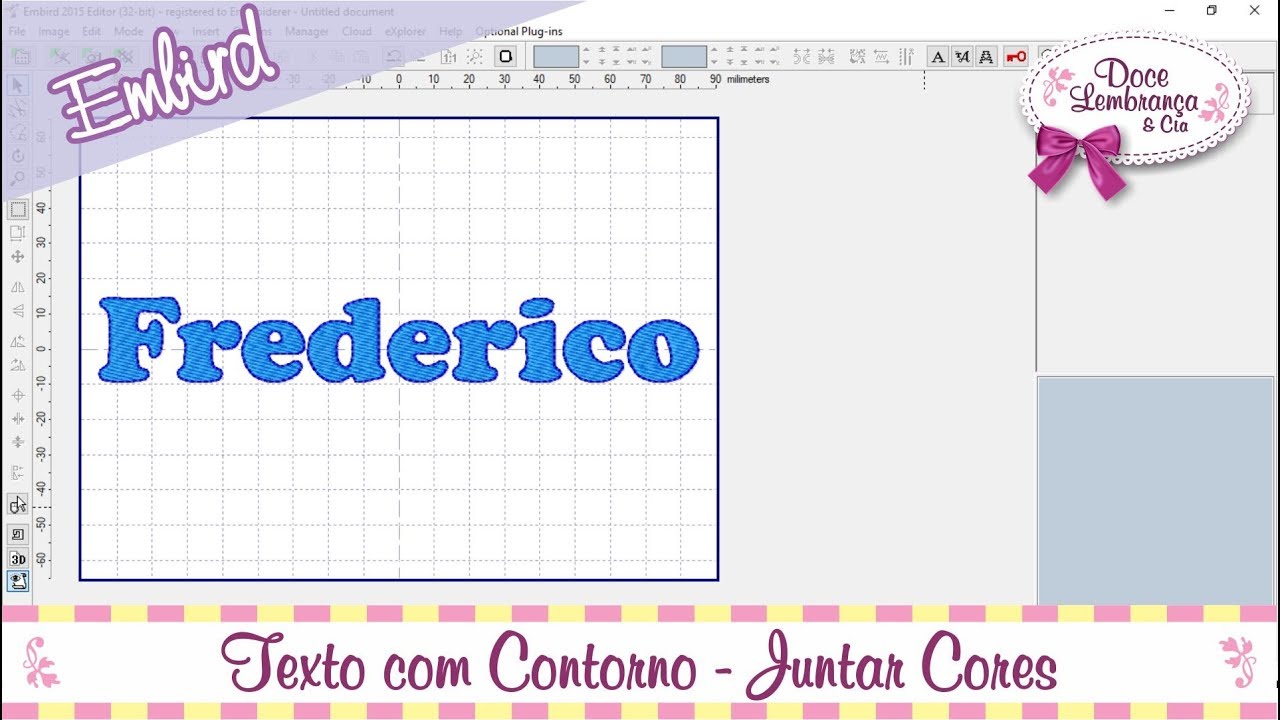 Texto com Contorno / Juntar Cores no Embird