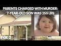 Parents charged in death of 7-year-old son who weighed 255 pounds
