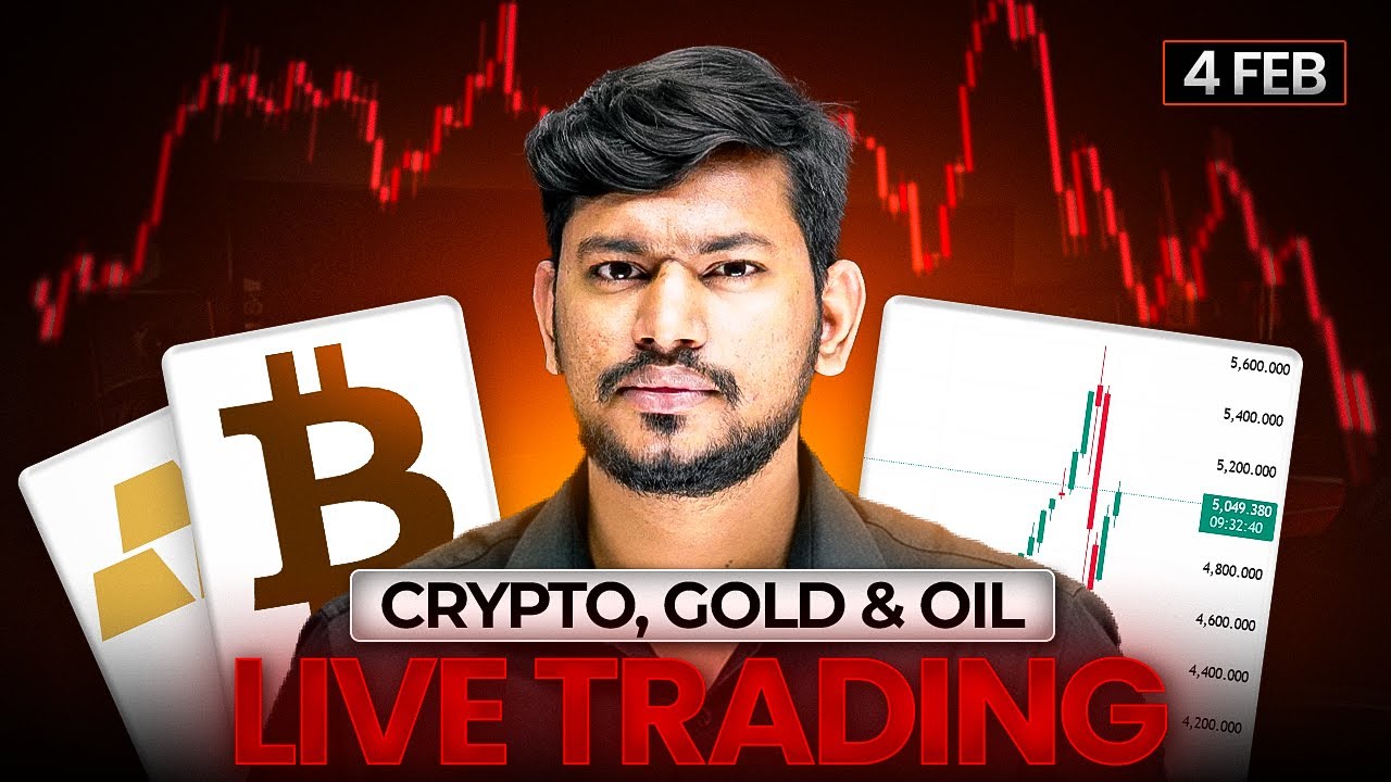 Live Trading : Crypto and Gold  | 04 FEB  - IITian Trader 