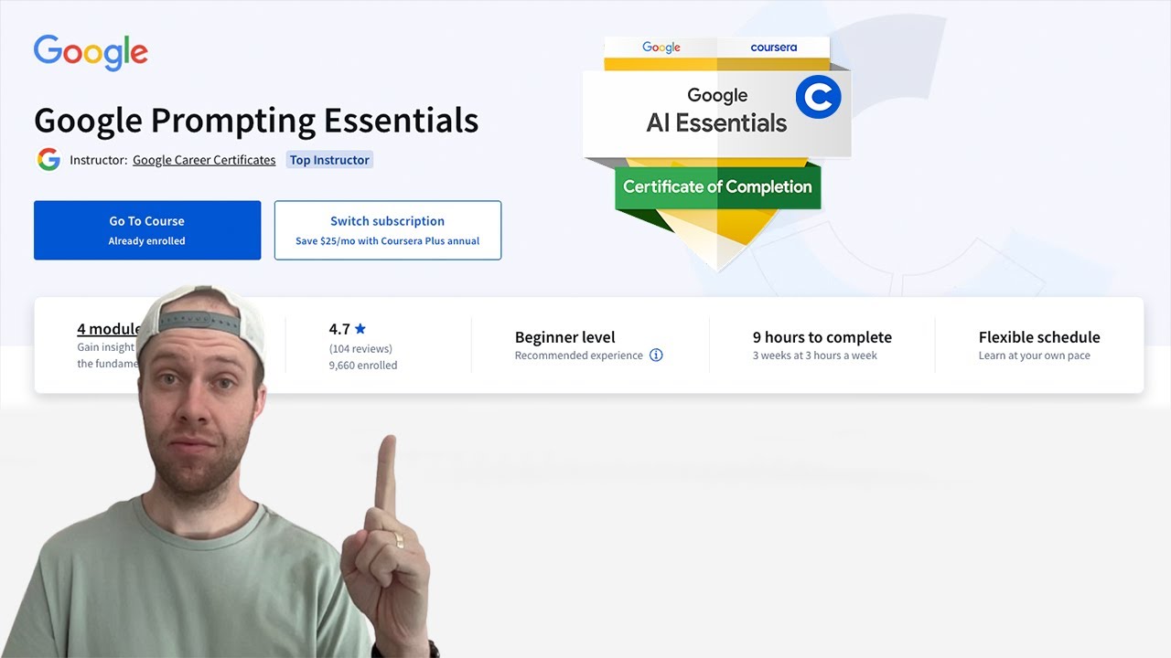 Outline Video Reviewing Google's AI Essentials Course - Is it Worth it?