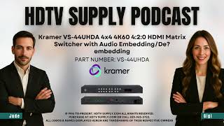 Kramer VS-44UHDA 4x4 4K60 4:2:0 HDMI Matrix Switcher with Audio Embedding/Deembedding