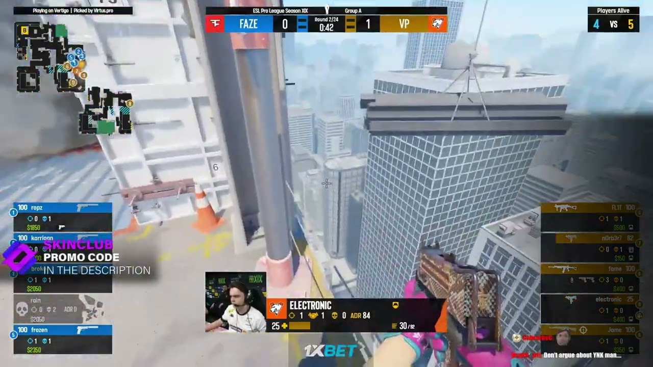 ropz tries a flying Zeus kill! (twitch reaction)