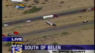 Rolled-over propane truck closes I-25
