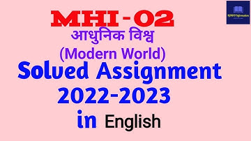 MHI-02 Solved Assignment 2022-23 in English #mhi2 #mhi02 #ignou #mhi
