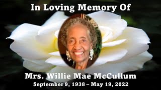 Mrs. Willie Mae McCullum Hughes - Celebration of Life