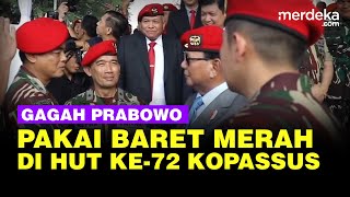 Gagah Presiden Terpilih Prabowo Berbaret Merah, Pati Kopassus Jejer Beri Hormat