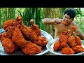 Wilderness Cooking Skill | Deep Fry Chicken Tomyam Shaking Crunchy Recipe Eating So Delicious.