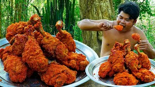 Wilderness Cooking Skill | Deep Fry Chicken Tomyam Shaking Crunchy Recipe Eating So Delicious.