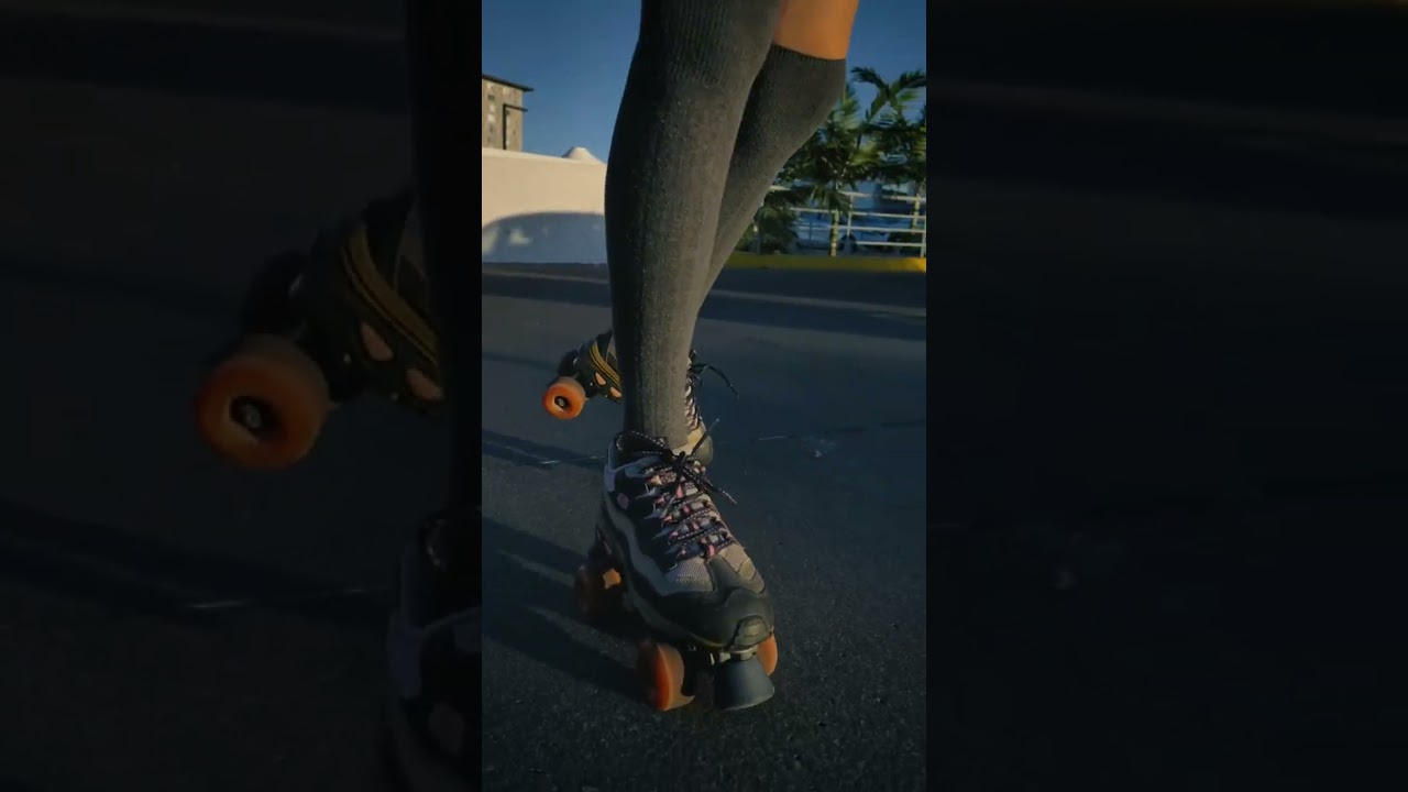 slowly on roller skates