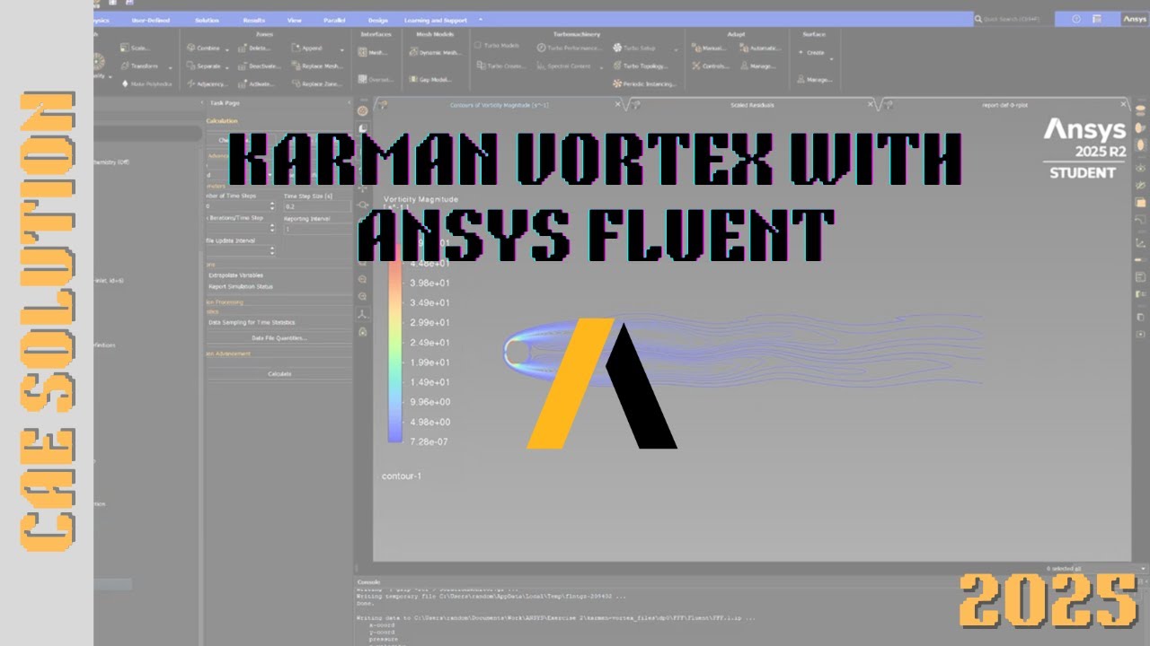 Karman Vortex Flow Tutorial with ANSYS Fluent | Easy Simulation for ...