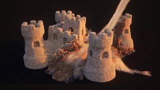 Houdini Simulation - Sandcastle 4K