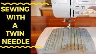 How to Sew & Thread with A Twin Needle On A Brother Computerized Sewing Machine