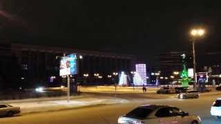 Новосибирск. Световой фонтан возле ГПНТБ. 27.12.2013