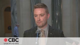 Education minister speaks with reporters about teachers contract, and sit-in at his office Update