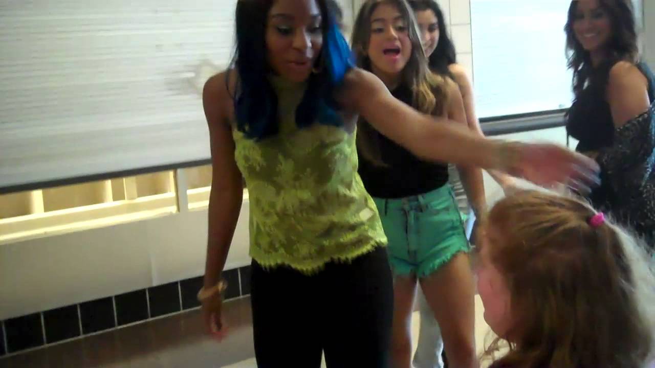 The Fifth Harmony Girls Hugging Katy Bowersox Before the Meet and Greet