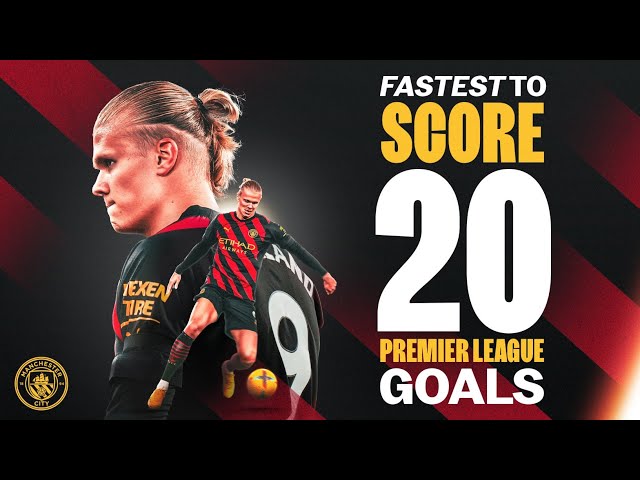 EVERY HAALAND PREMIER LEAGUE GOAL | Erling Haaland becomes fastest player to 20 PL goals! class=