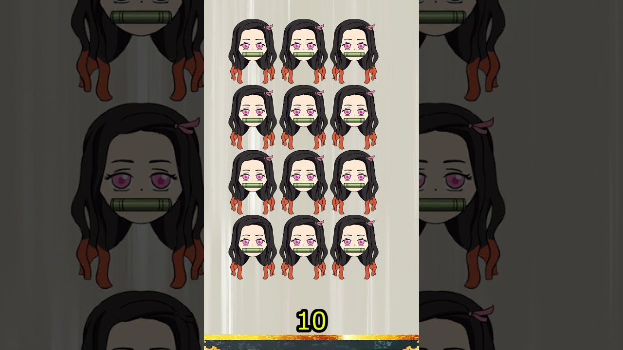 Find Nezuko Kamado Eyes ?👁️🕹️ Kimetsu no Yaiba Quiz : Challenge 1-12  Level 1,2,3