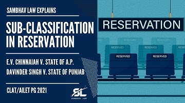 Sub-Classification of the SC/STs in Reservation | Davinder Singh v. State of Punjab | CLAT PG 2021